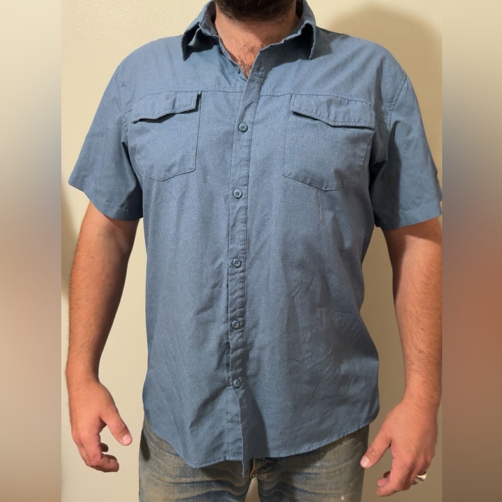 American Outback Blue Breathable Short Sleeve Shirt